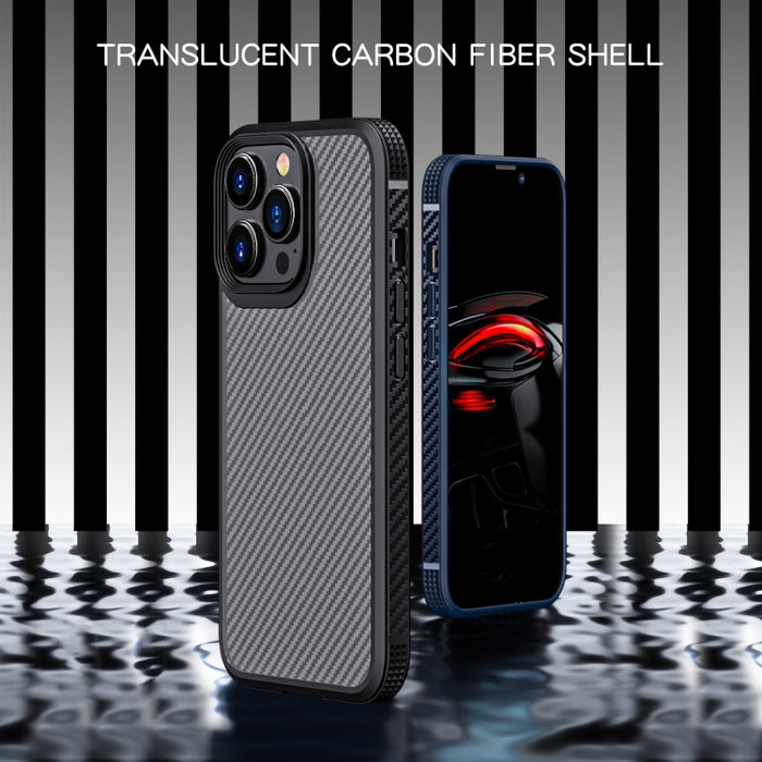 iPAKY Serie MG Fibra de carbono TPU + PC Estuche a prueba de golpes