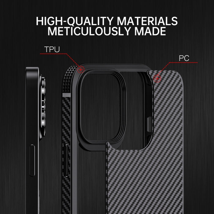 iPAKY Serie MG Fibra de carbono TPU + PC Estuche a prueba de golpes