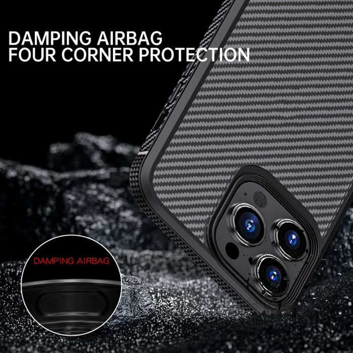 iPAKY Serie MG Fibra de carbono TPU + PC Estuche a prueba de golpes