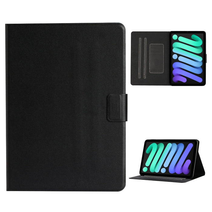 Estuche de cuero con tapa horizontal de color puro con ranuras para tarjetas y soporte y función de suspensión / activación