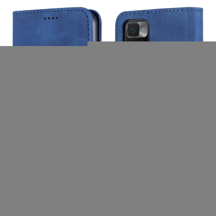 AZNS Skin Feel Calf Texture Funda de cuero con tapa horizontal con ranuras para tarjetas y soporte y billetera, For Xiaomi Redmi 10