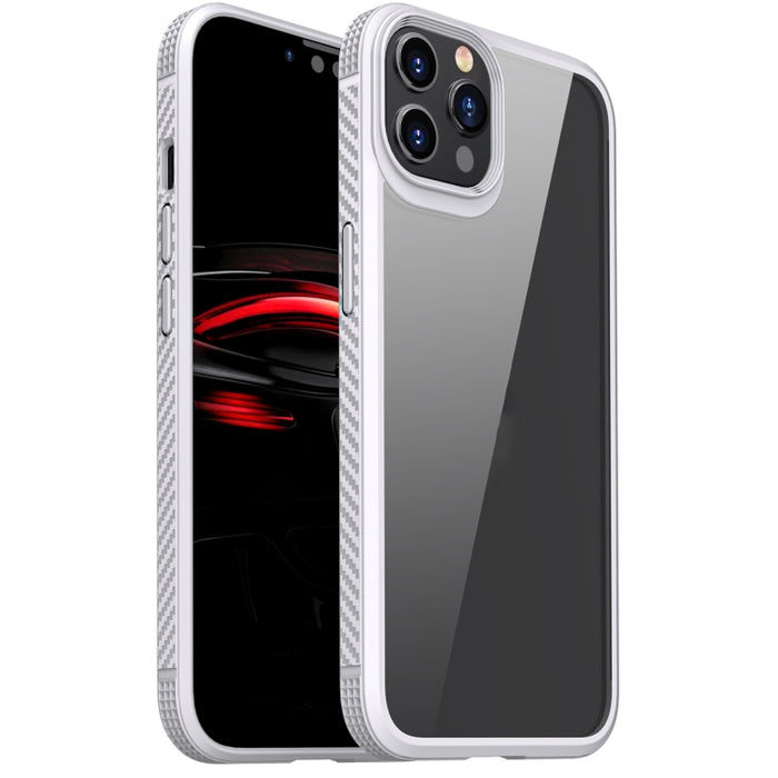 Estuche a prueba de golpes con bolsa de aire de cuatro esquinas de PC transparente de fibra de carbono TPU + PC transparente, For iPhone 12 Pro Max, For iPhone 12 / 12 Pro, For iPhone 11 Pro, For iPhone 11 Pro Max