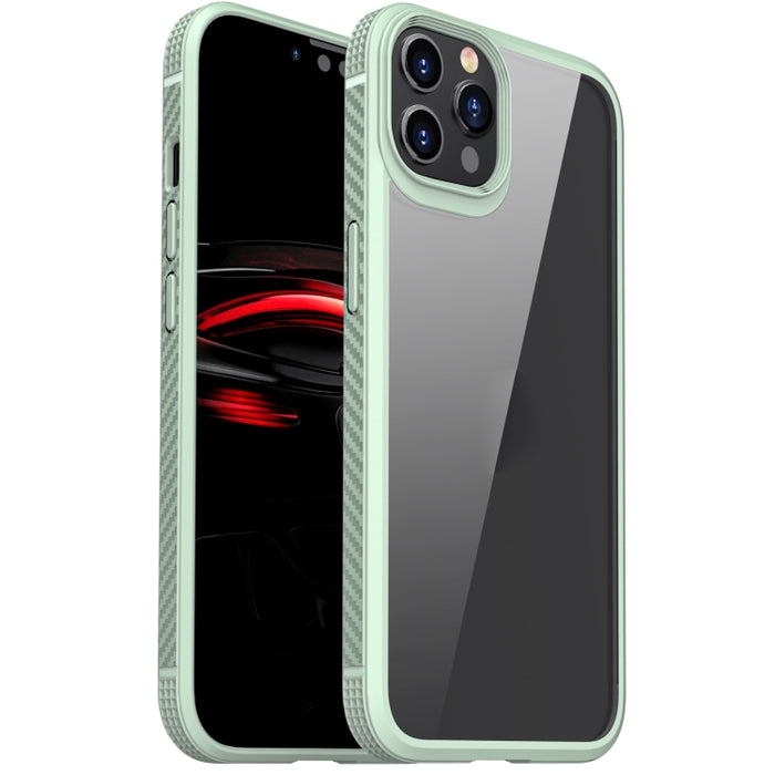 Estuche a prueba de golpes con bolsa de aire de cuatro esquinas de PC transparente de fibra de carbono TPU + PC transparente, For iPhone 12 Pro Max, For iPhone 12 / 12 Pro, For iPhone 11 Pro, For iPhone 11 Pro Max
