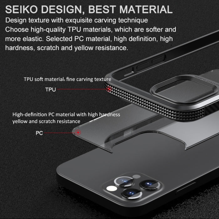 Estuche a prueba de golpes con bolsa de aire de cuatro esquinas de PC transparente de fibra de carbono TPU + PC transparente, For iPhone 12 Pro Max, For iPhone 12 / 12 Pro, For iPhone 11 Pro, For iPhone 11 Pro Max