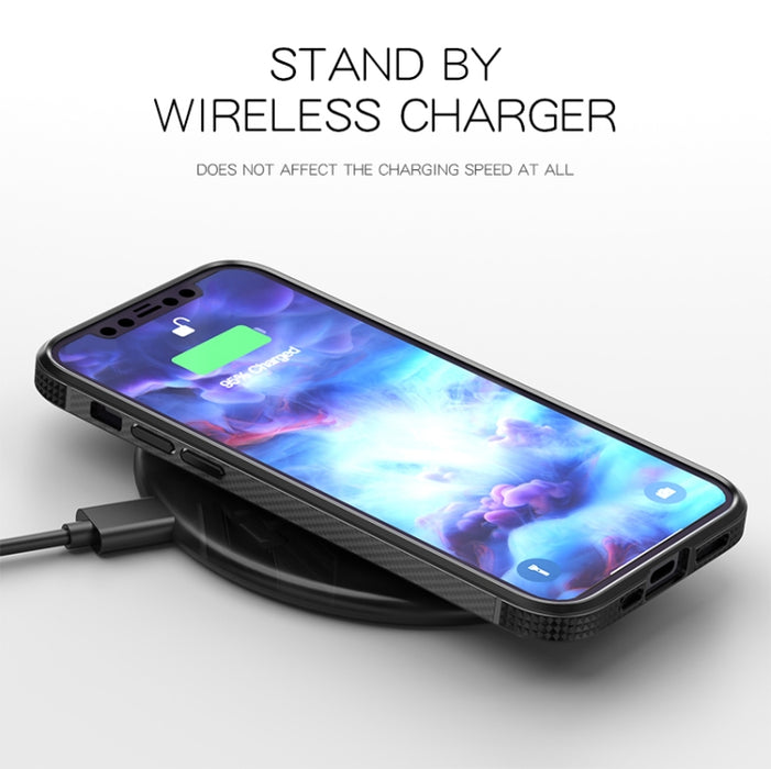 Estuche a prueba de golpes con bolsa de aire de cuatro esquinas de PC transparente de fibra de carbono TPU + PC transparente, For iPhone 12 Pro Max, For iPhone 12 / 12 Pro, For iPhone 11 Pro, For iPhone 11 Pro Max