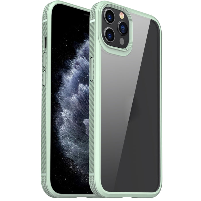 Estuche a prueba de golpes con bolsa de aire de cuatro esquinas de PC transparente de fibra de carbono TPU + PC transparente, For iPhone 12 Pro Max, For iPhone 12 / 12 Pro, For iPhone 11 Pro, For iPhone 11 Pro Max