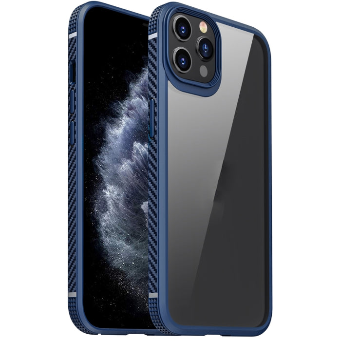 Estuche a prueba de golpes con bolsa de aire de cuatro esquinas de PC transparente de fibra de carbono TPU + PC transparente, For iPhone 12 Pro Max, For iPhone 12 / 12 Pro, For iPhone 11 Pro, For iPhone 11 Pro Max
