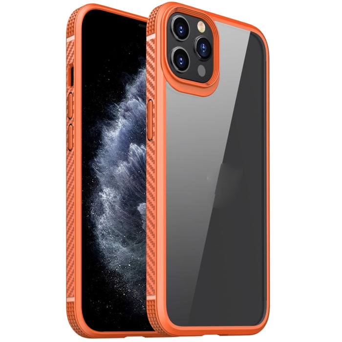 Estuche a prueba de golpes con bolsa de aire de cuatro esquinas de PC transparente de fibra de carbono TPU + PC transparente, For iPhone 12 Pro Max, For iPhone 12 / 12 Pro, For iPhone 11 Pro, For iPhone 11 Pro Max