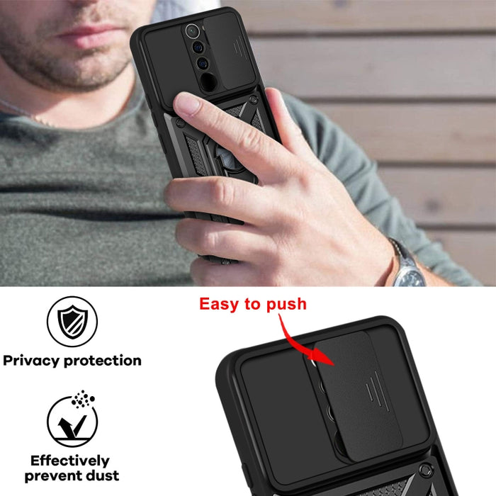 Diseño de cubierta de cámara deslizante Funda protectora de TPU + PC, For Xiaomi Redmi 9, For Xiaomi Redmi 9A, For Xiaomi Redmi Note 9S, For Xiaomi Redmi Note 10 5G