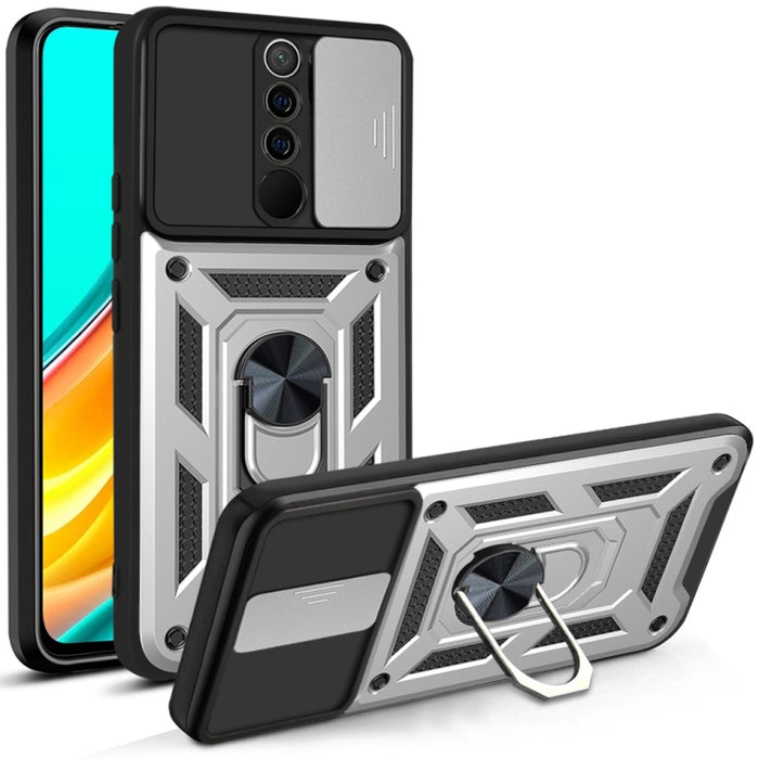 Diseño de cubierta de cámara deslizante Funda protectora de TPU + PC, For Xiaomi Redmi 9, For Xiaomi Redmi 9A, For Xiaomi Redmi Note 9S, For Xiaomi Redmi Note 10 5G