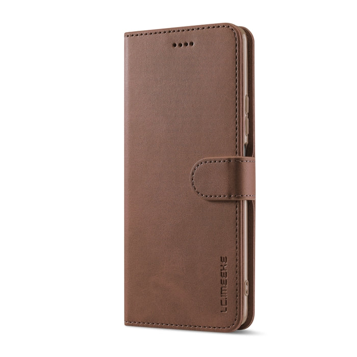 LC.IMEEKE Estuche de cuero con tapa horizontal con textura de becerro con soporte y ranuras para tarjetas y billetera, For Xiaomi Redmi 10