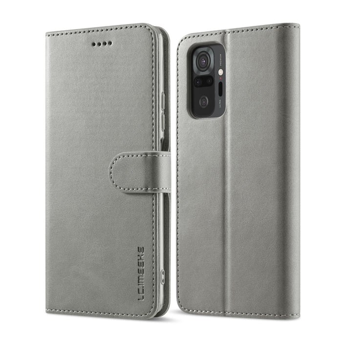 LC.IMEEKE Estuche de cuero con tapa horizontal con textura de becerro con soporte y ranuras para tarjetas y billetera, For Xiaomi Redmi 10