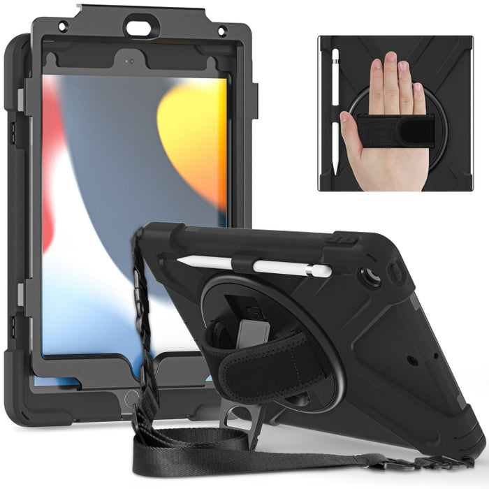 Funda protectora de silicona + PC con soporte y correa para el hombro