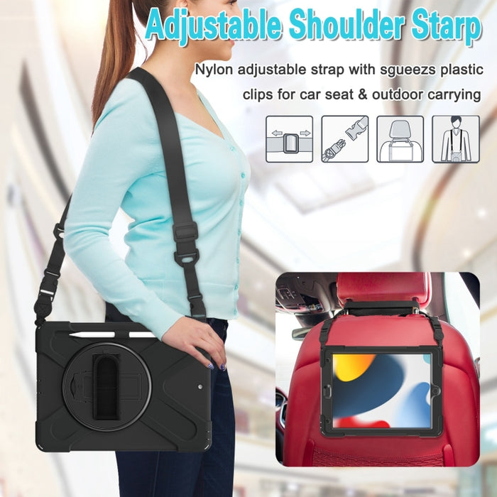 Funda protectora de silicona + PC con soporte y correa para el hombro