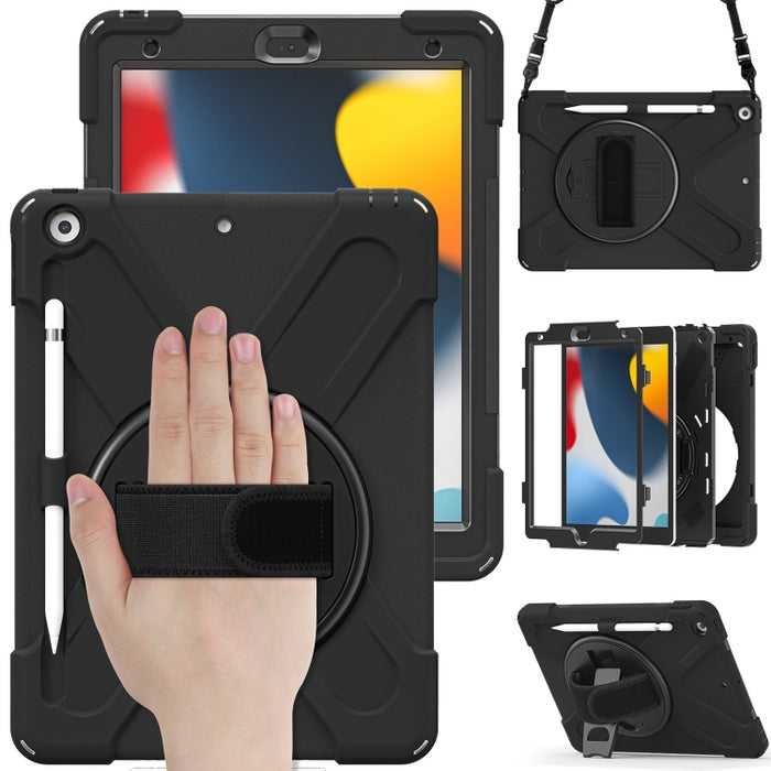 Funda protectora de silicona + PC con soporte y correa para el hombro