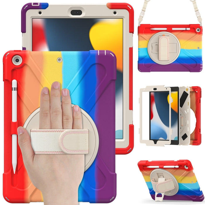 Funda protectora de silicona + PC con soporte y correa para el hombro