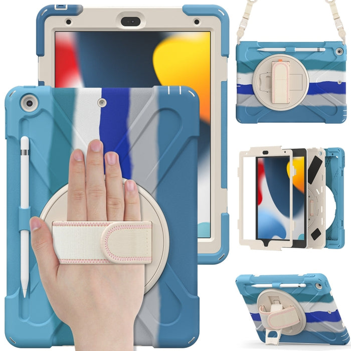 Funda protectora de silicona + PC con soporte y correa para el hombro