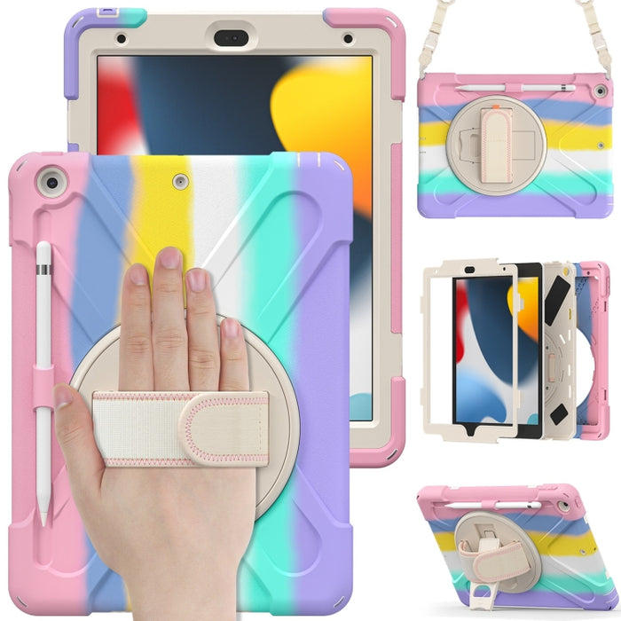 Funda protectora de silicona + PC con soporte y correa para el hombro
