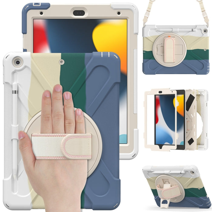 Funda protectora de silicona + PC con soporte y correa para el hombro