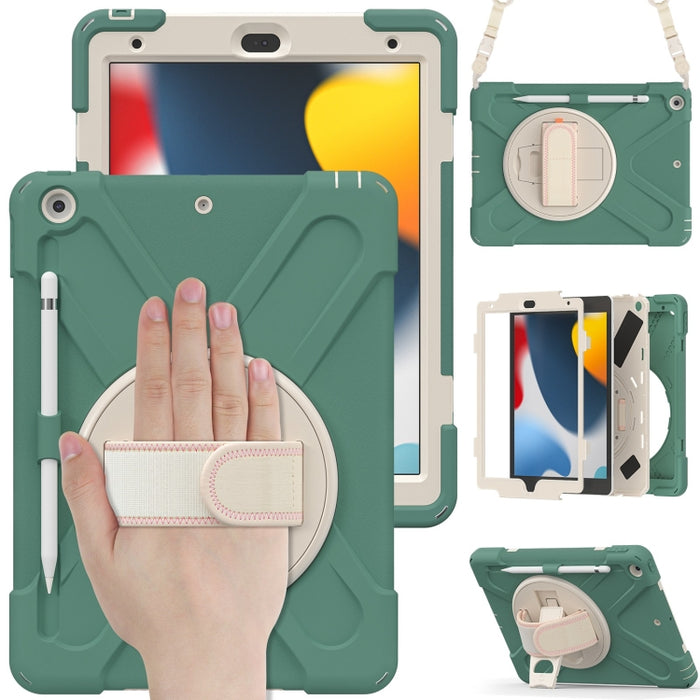 Funda protectora de silicona + PC con soporte y correa para el hombro
