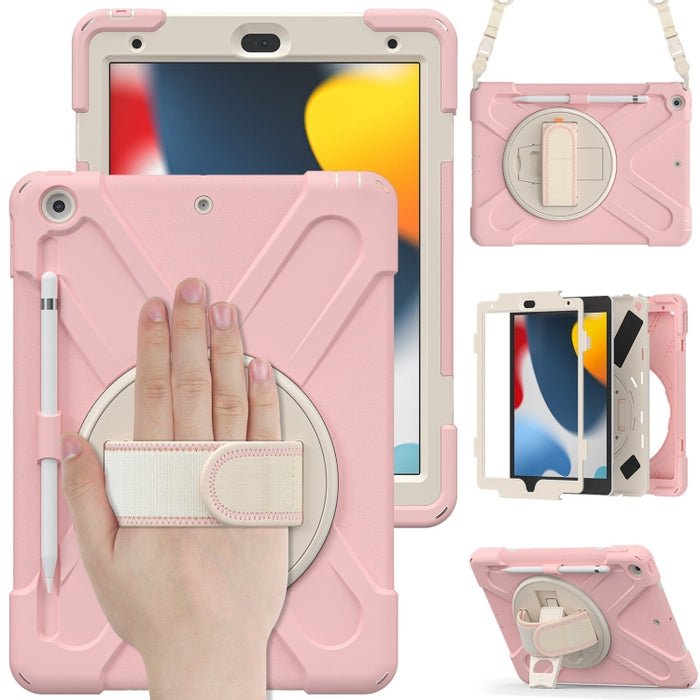 Funda protectora de silicona + PC con soporte y correa para el hombro