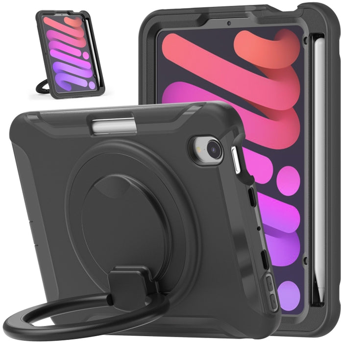 Estuche protector de TPU + PC a prueba de golpes con rotación de 360 grados Mango plegable Soporte de agarre Ranura para bolígrafo