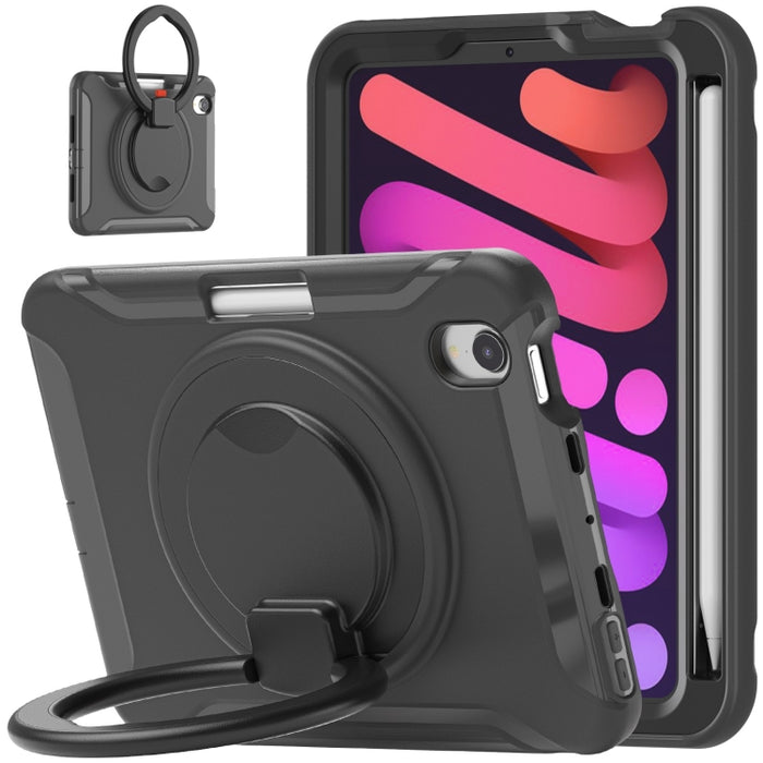 Estuche protector de TPU + PC a prueba de golpes con rotación de 360 grados Mango plegable Soporte de agarre Ranura para bolígrafo