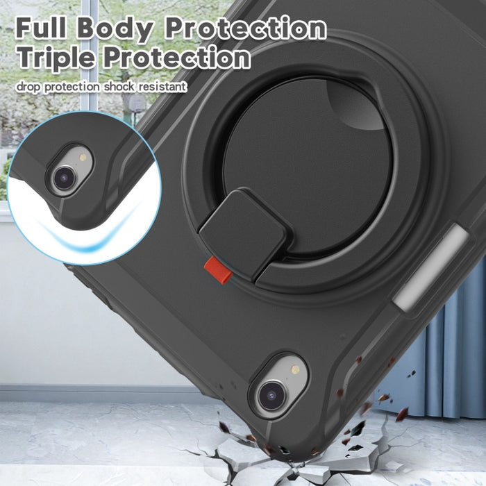 Estuche protector de TPU + PC a prueba de golpes con rotación de 360 grados Mango plegable Soporte de agarre Ranura para bolígrafo