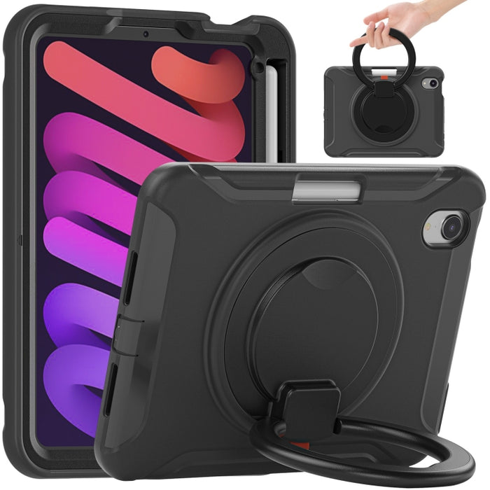 Estuche protector de TPU + PC a prueba de golpes con rotación de 360 grados Mango plegable Soporte de agarre Ranura para bolígrafo