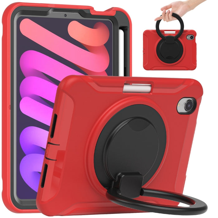 Estuche protector de TPU + PC a prueba de golpes con rotación de 360 grados Mango plegable Soporte de agarre Ranura para bolígrafo