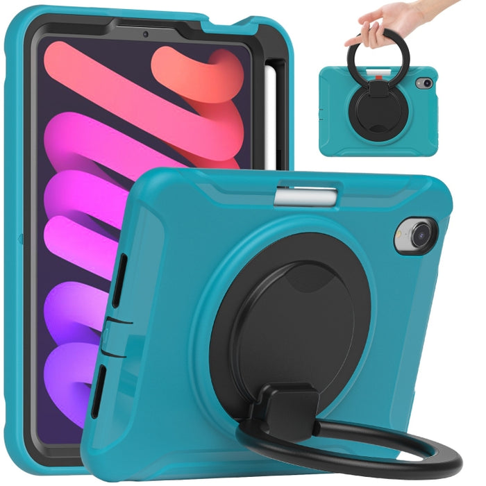 Estuche protector de TPU + PC a prueba de golpes con rotación de 360 grados Mango plegable Soporte de agarre Ranura para bolígrafo