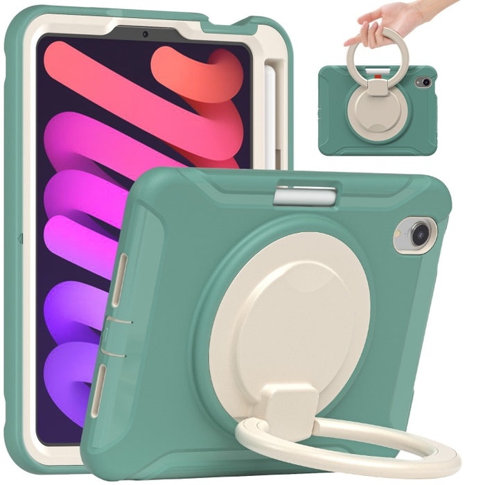 Estuche protector de TPU + PC a prueba de golpes con rotación de 360 grados Mango plegable Soporte de agarre Ranura para bolígrafo
