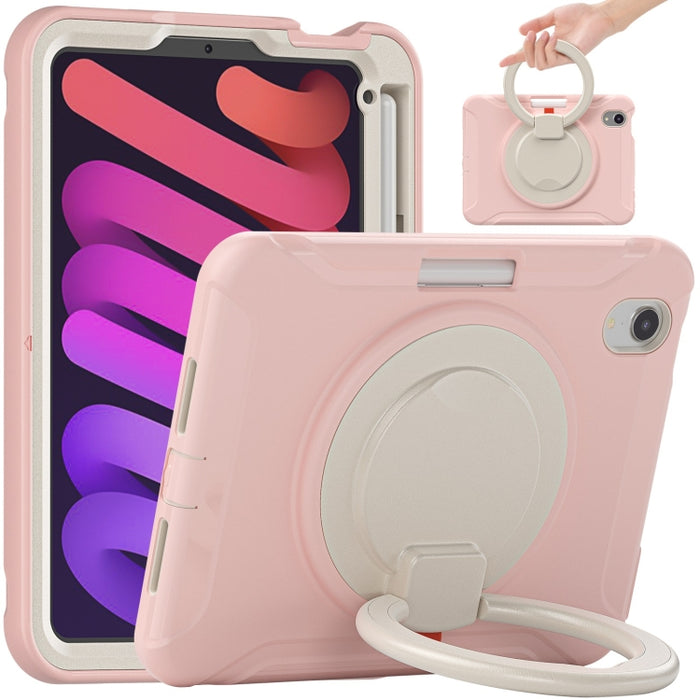 Estuche protector de TPU + PC a prueba de golpes con rotación de 360 grados Mango plegable Soporte de agarre Ranura para bolígrafo
