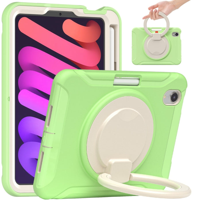 Estuche protector de TPU + PC a prueba de golpes con rotación de 360 grados Mango plegable Soporte de agarre Ranura para bolígrafo