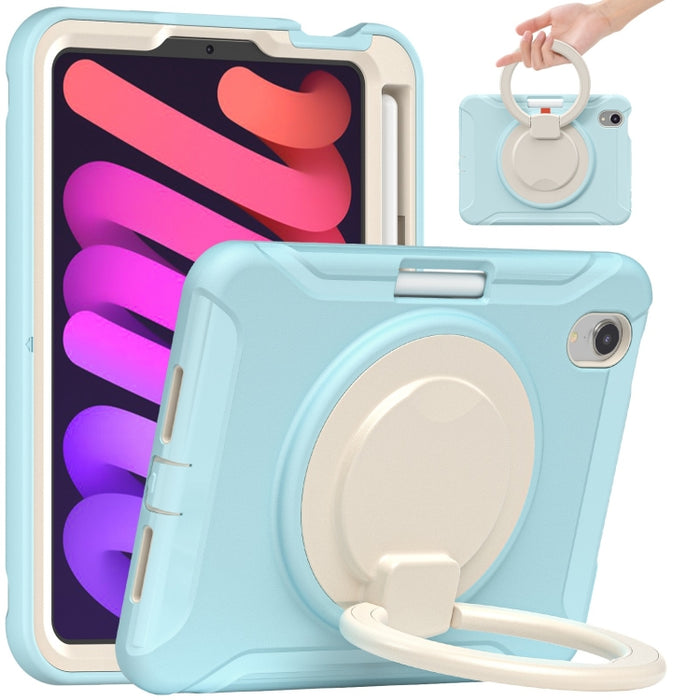 Estuche protector de TPU + PC a prueba de golpes con rotación de 360 grados Mango plegable Soporte de agarre Ranura para bolígrafo