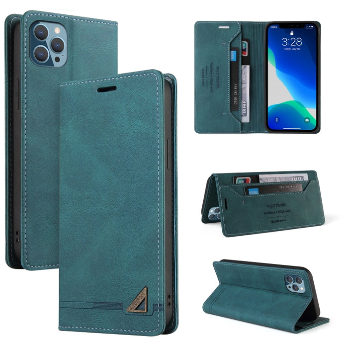 Estuche de cuero con tapa horizontal con cepillo antirrobo Skin Feel con soporte, ranuras para tarjetas y billetera