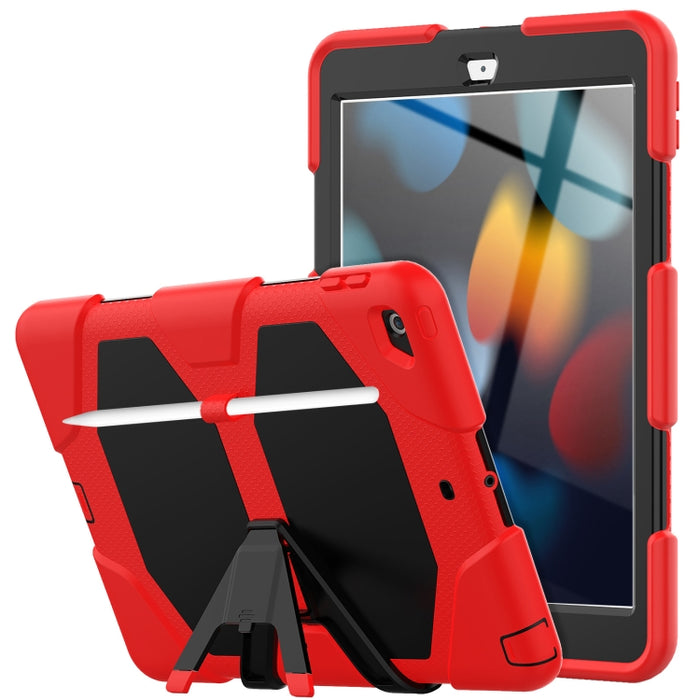 Funda protectora de silicona colorida a prueba de golpes + PC con soporte y ranura para bolígrafo