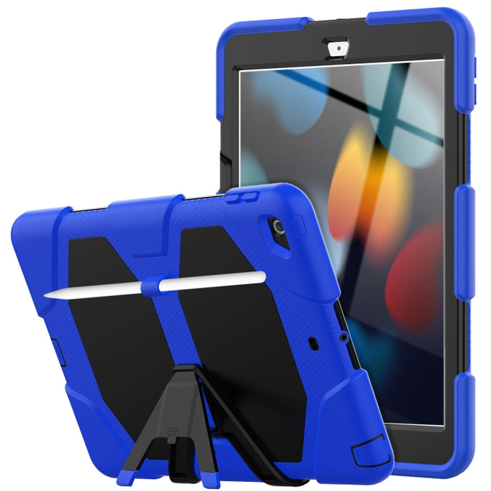 Funda protectora de silicona colorida a prueba de golpes + PC con soporte y ranura para bolígrafo
