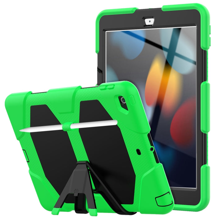 Funda protectora de silicona colorida a prueba de golpes + PC con soporte y ranura para bolígrafo
