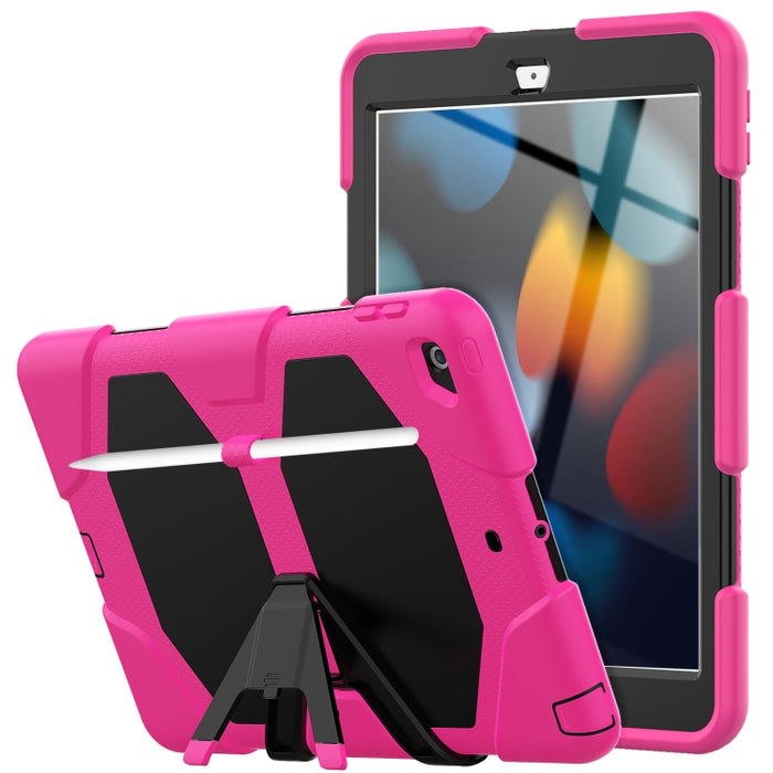 Funda protectora de silicona colorida a prueba de golpes + PC con soporte y ranura para bolígrafo