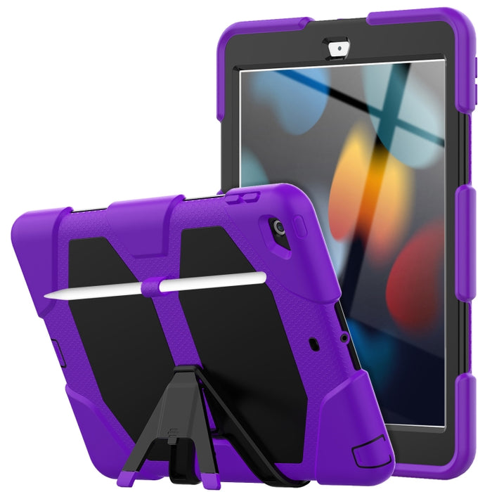 Funda protectora de silicona colorida a prueba de golpes + PC con soporte y ranura para bolígrafo