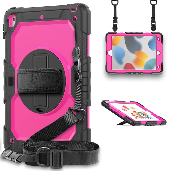 Funda protectora de silicona a prueba de golpes + PC con soporte y correa para el hombro y ranura para bolígrafo