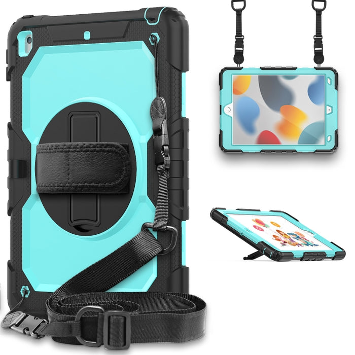 Funda protectora de silicona a prueba de golpes + PC con soporte y correa para el hombro y ranura para bolígrafo