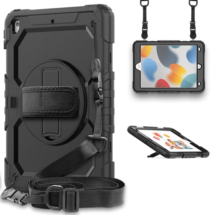 Funda protectora de silicona a prueba de golpes + PC con soporte y correa para el hombro y ranura para bolígrafo