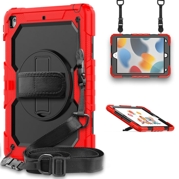 Funda protectora de silicona a prueba de golpes + PC con soporte y correa para el hombro y ranura para bolígrafo