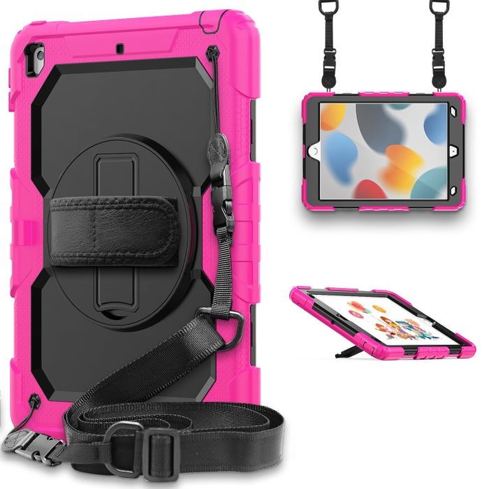 Funda protectora de silicona a prueba de golpes + PC con soporte y correa para el hombro y ranura para bolígrafo