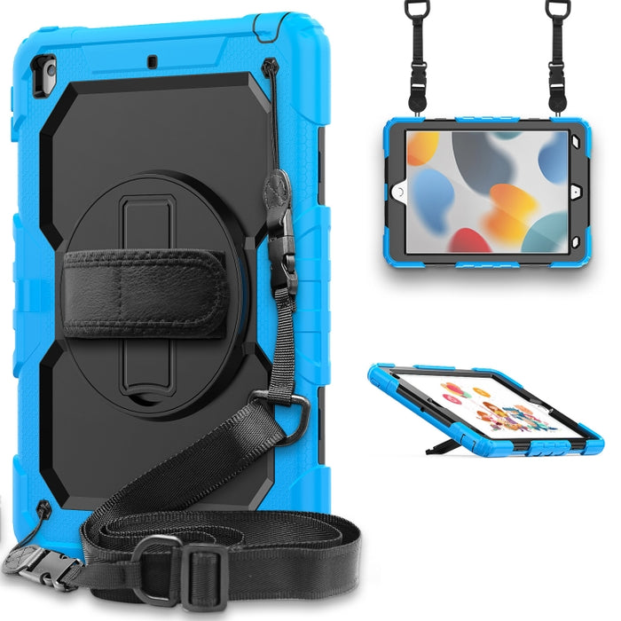 Funda protectora de silicona a prueba de golpes + PC con soporte y correa para el hombro y ranura para bolígrafo