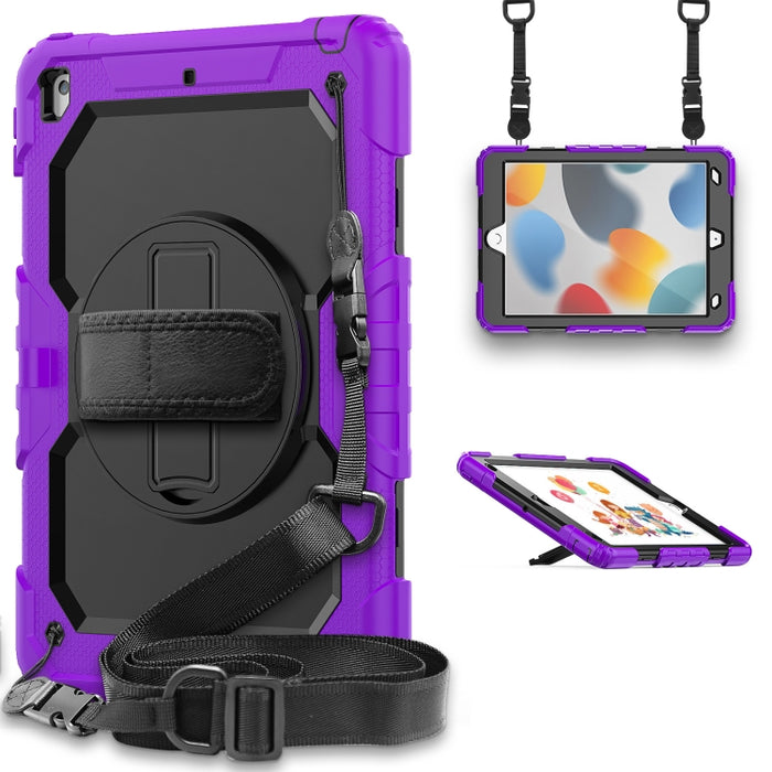 Funda protectora de silicona a prueba de golpes + PC con soporte y correa para el hombro y ranura para bolígrafo