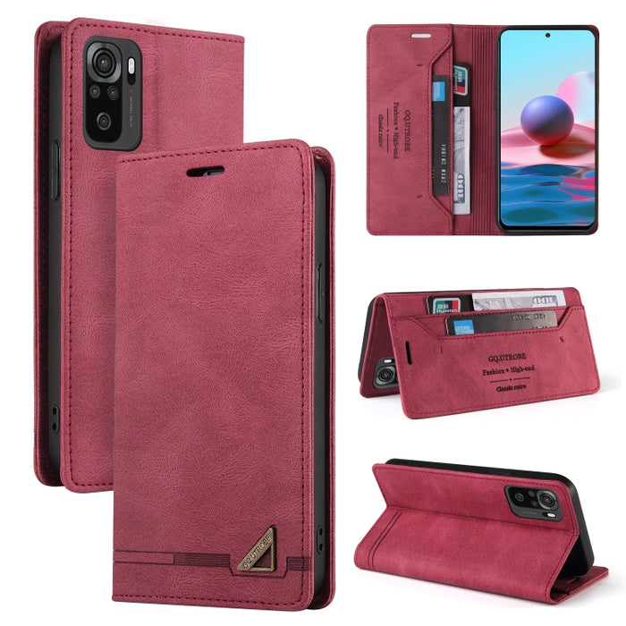 Estuche de cuero con tapa horizontal con cepillo antirrobo Skin Feel con soporte, ranuras para tarjetas y billetera, For Xiaomi Redmi Note 10, For Xiaomi Redmi Note 10 Pro, For Xiaomi Redmi 9, For Xiaomi Redmi 9A, For Xiaomi Redmi 9C, For Xiaomi Redmi ...