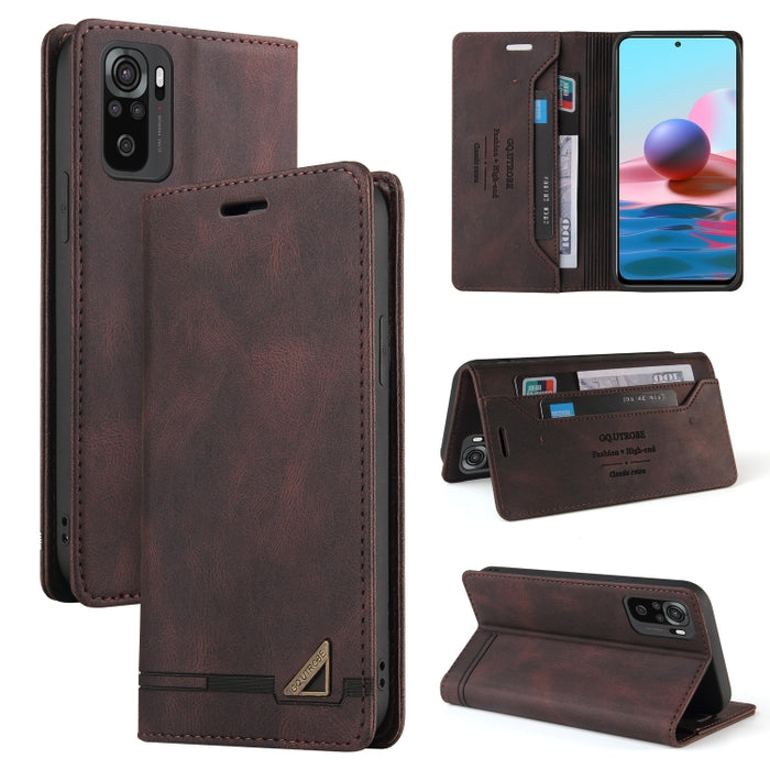 Estuche de cuero con tapa horizontal con cepillo antirrobo Skin Feel con soporte, ranuras para tarjetas y billetera, For Xiaomi Redmi Note 10, For Xiaomi Redmi Note 10 Pro, For Xiaomi Redmi 9, For Xiaomi Redmi 9A, For Xiaomi Redmi 9C, For Xiaomi Redmi ...